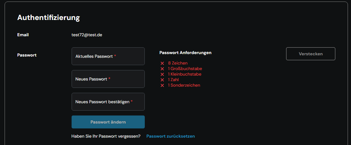 Login-Passwort ändern