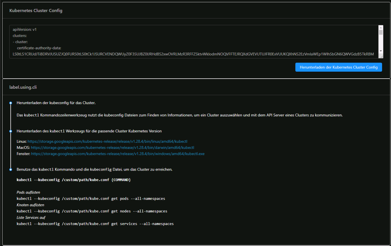 Mit Cluster verbinden