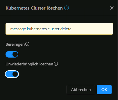 Cluster Zerstören