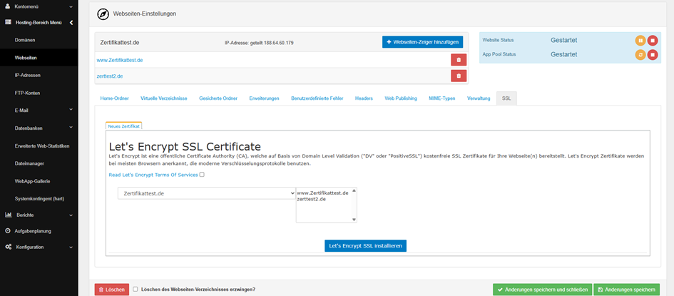 Subdomain Ihrer Webseite