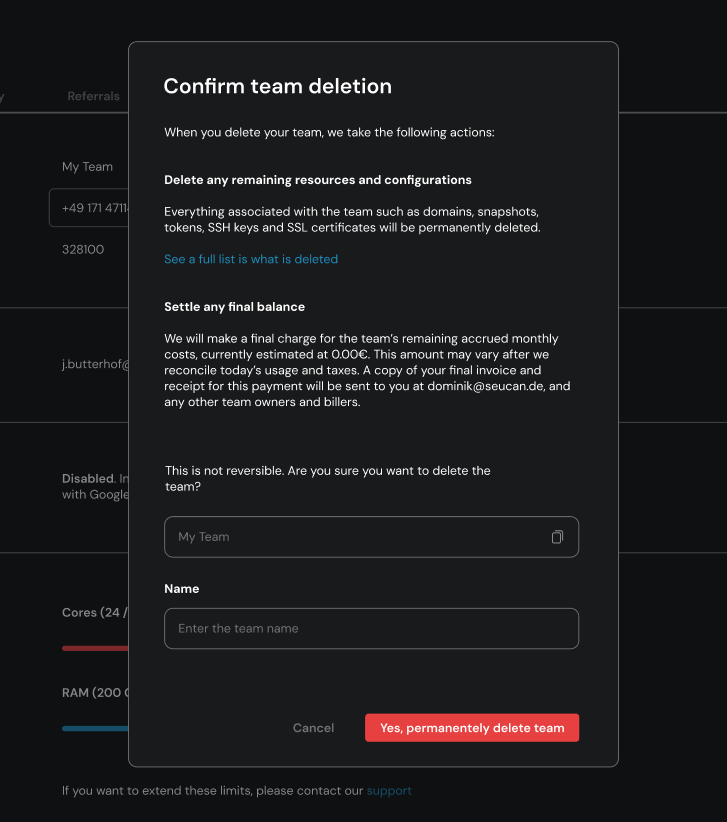 Maske des Löschvorgangs